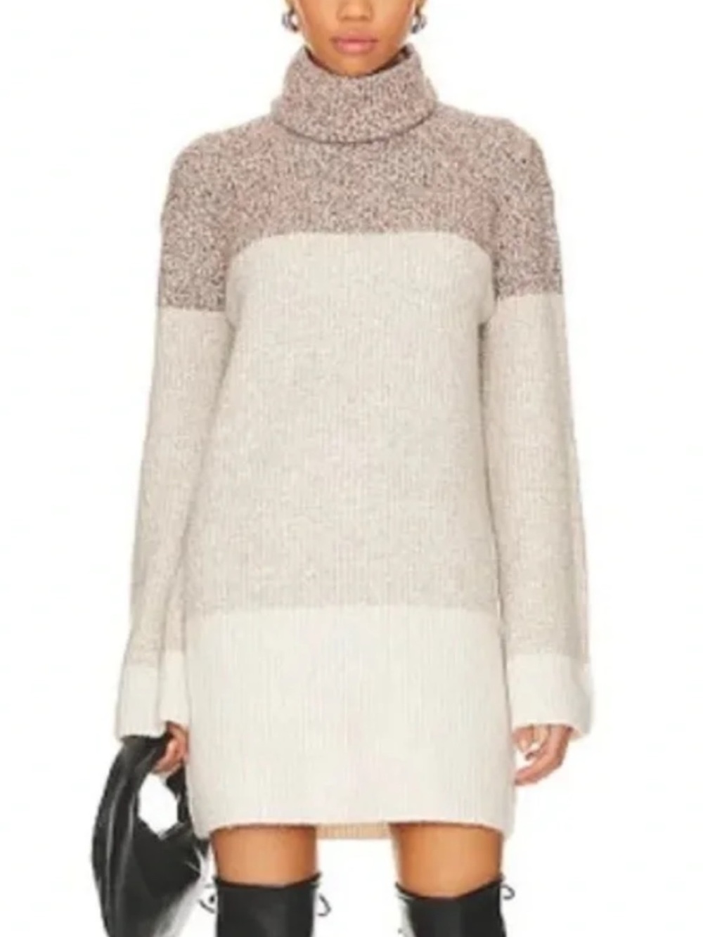 Steve Madden Two-Tone Turtleneck Sweater Dress
